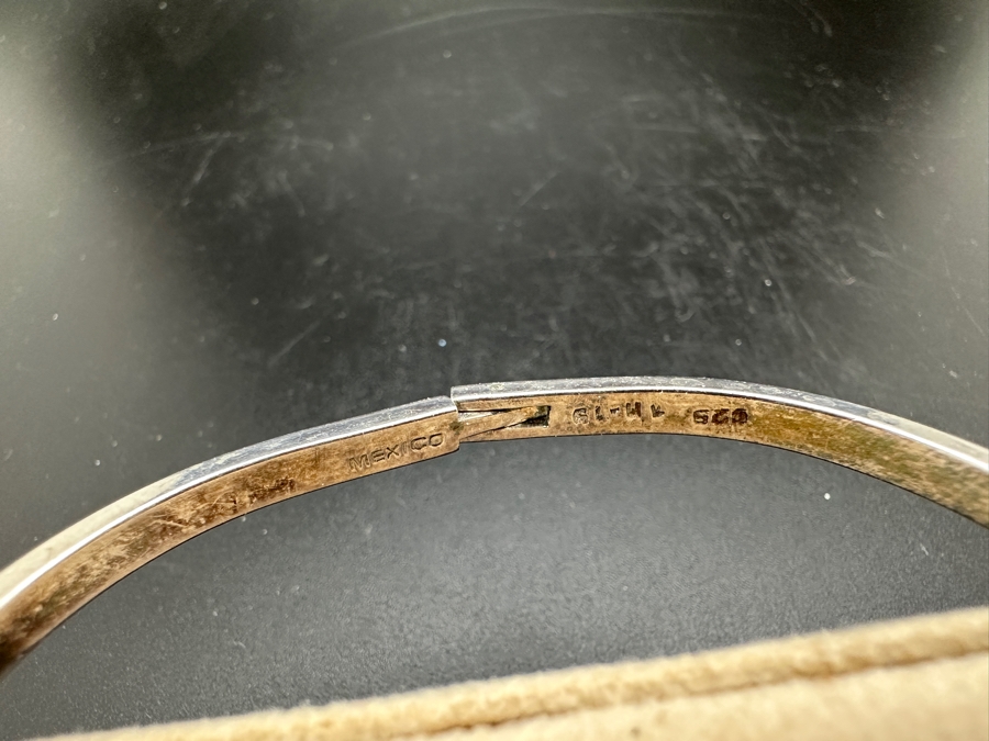 Vintage Mexican Sterling Silver Adjustable Belt Bracelet 3'W 19.5g [Photo 6]