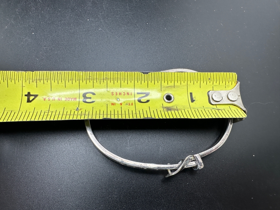 Vintage Mexican Sterling Silver Adjustable Belt Bracelet 3'W 19.5g [Photo 8]