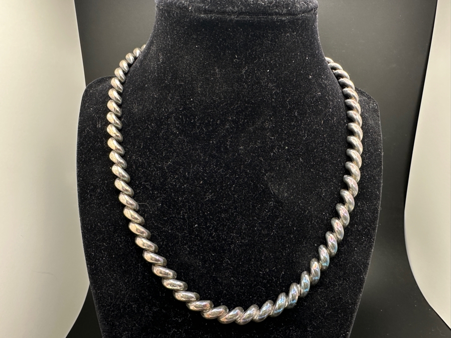 Matching Sterling Silver Italian 18' Necklace And 7' Bracelet 58g [Photo 10]