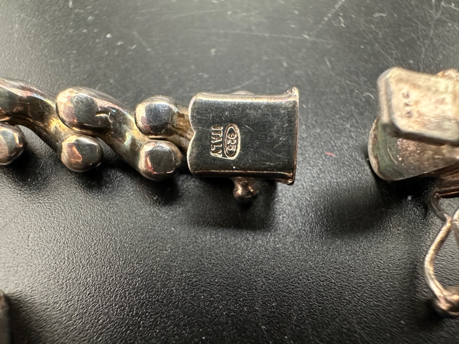 Matching Sterling Silver Italian 18' Necklace And 7' Bracelet 58g [Photo 5]