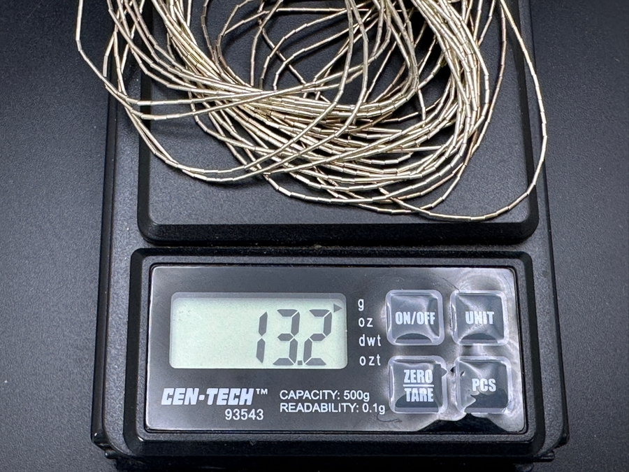 Sterling Silver Liquid Multi-Strand 23' Necklace 13.2g [Photo 2]