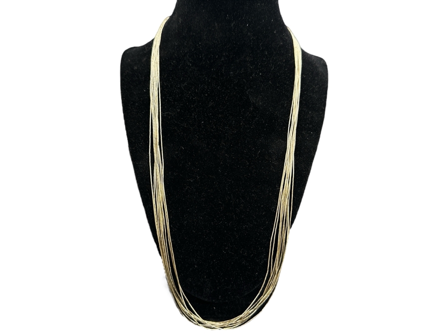 Sterling Silver Liquid Multi-Strand 23' Necklace 13.2g [Photo 1]
