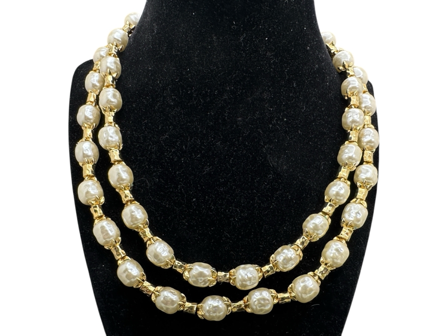 Pair Of St. John Faux Pearl Necklaces 19'L And 17'L [Photo 1]