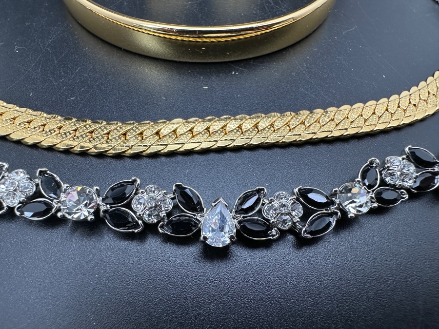 Collection Of Monet Costume Jewelry: Two Necklaces, Bangle Bracelt And Earrings [Photo 2]