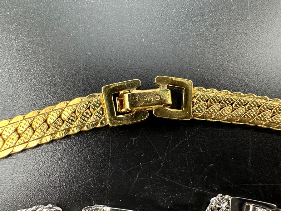Collection Of Monet Costume Jewelry: Two Necklaces, Bangle Bracelt And Earrings [Photo 7]