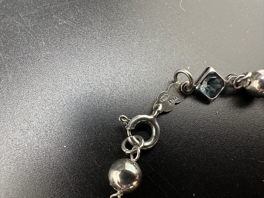 Pair Of Italian Sterling Silver With Multi-Stones Bracelets 10.6g [Photo 5]