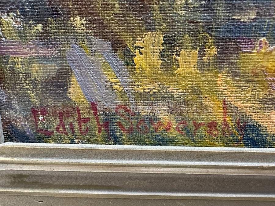 Edith Lavina Sowersby (1875-1959, American/Canadian) Stunning Original Plein Air Landscape Oil Painting On Board 24 X 20 Framed 29 X 25 [Photo 7]