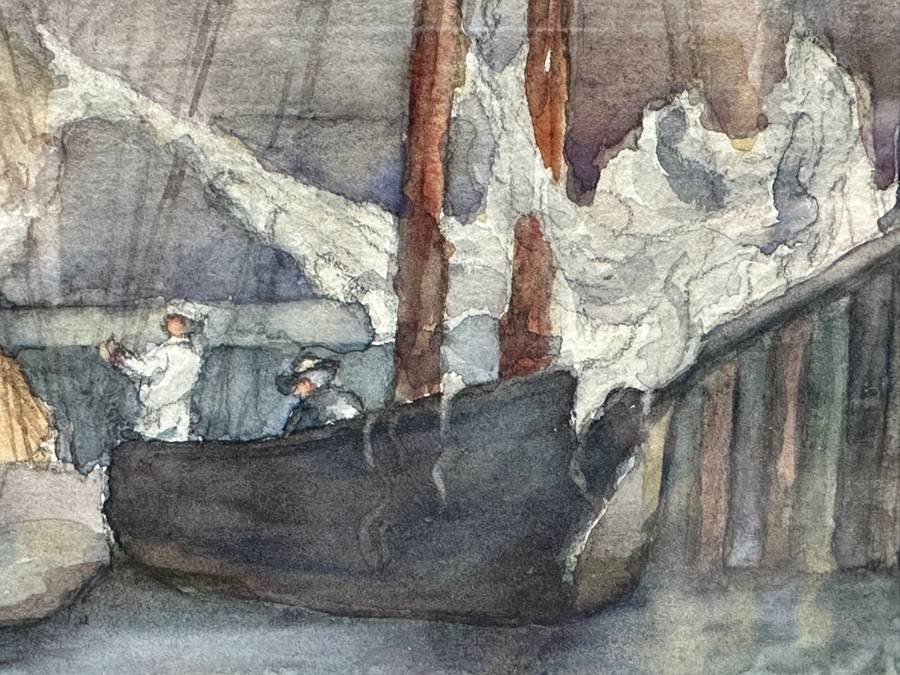 L. M. Cook Original Watercolor Painting On Paper Of A Harbor Scene 14.5 X 11 Framed 18.5 X 14.5 [Photo 4]