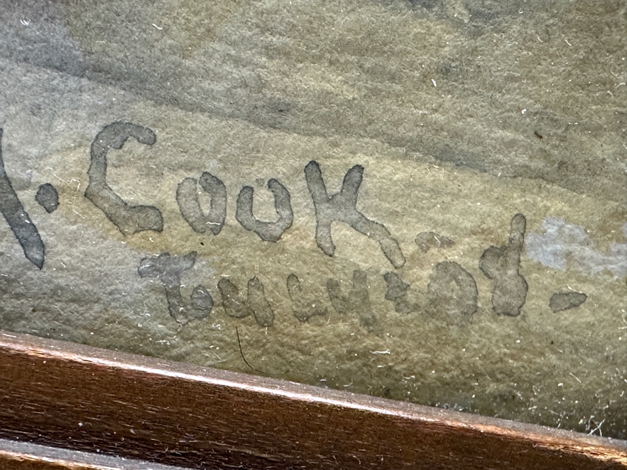 L. M. Cook Original Watercolor Painting On Paper Of A Harbor Scene 14.5 X 11 Framed 18.5 X 14.5 [Photo 7]