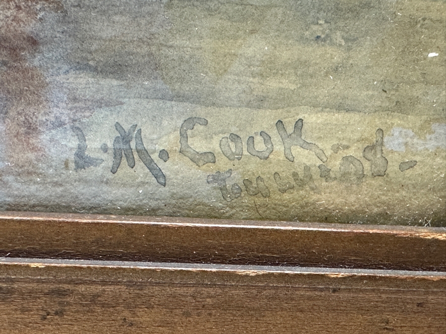 L. M. Cook Original Watercolor Painting On Paper Of A Harbor Scene 14.5 X 11 Framed 18.5 X 14.5 [Photo 5]