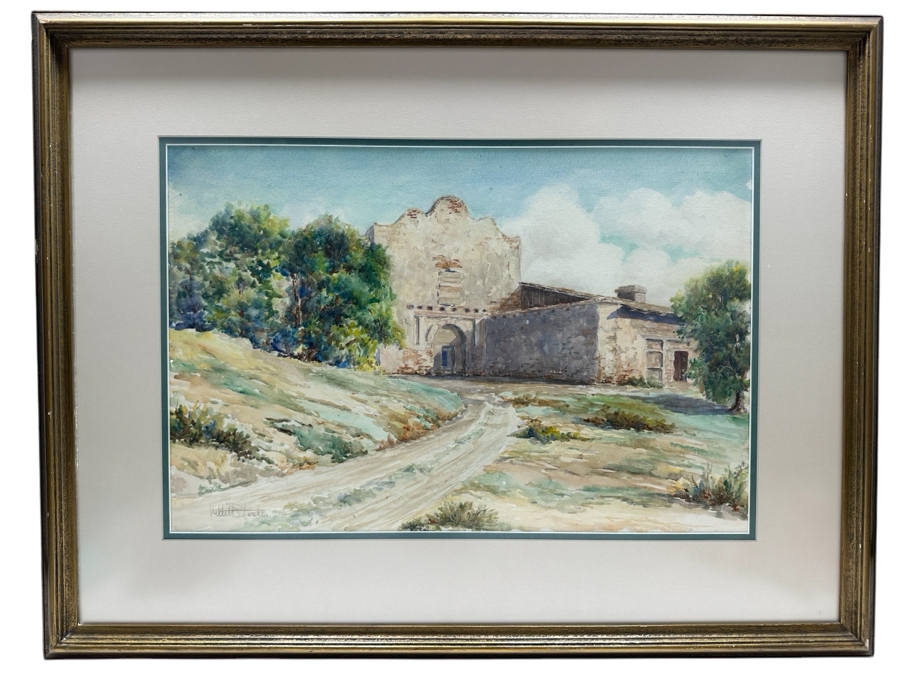 Willet Sudds Foster (1887-1937, American) Original Watercolor On Paper Of California Mission Basilica San Diego De Alcala 21 X 15 Framed 29.5 X 23 [Photo 2]