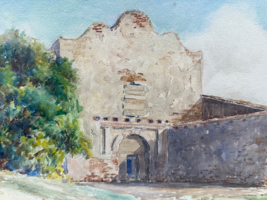 Willet Sudds Foster (1887-1937, American) Original Watercolor On Paper Of California Mission Basilica San Diego De Alcala 21 X 15 Framed 29.5 X 23 [Photo 3]