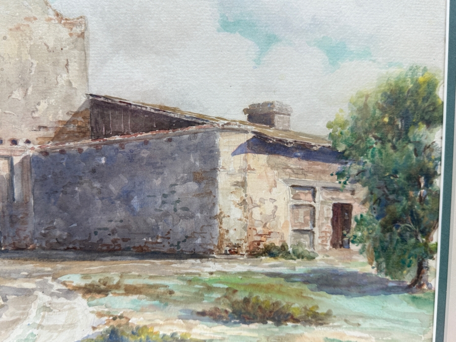 Willet Sudds Foster (1887-1937, American) Original Watercolor On Paper Of California Mission Basilica San Diego De Alcala 21 X 15 Framed 29.5 X 23 [Photo 4]