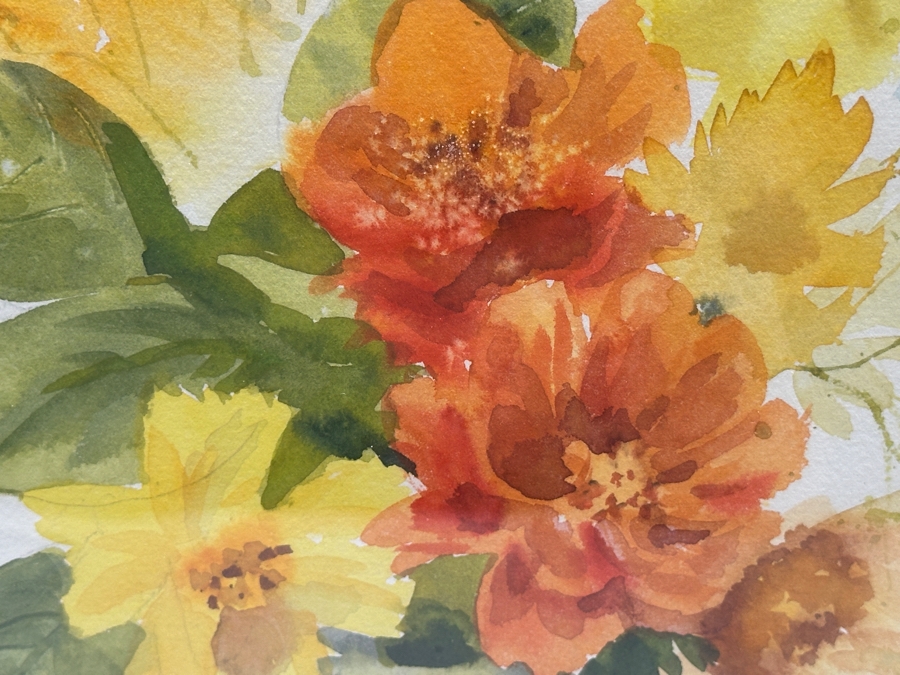 Ruth Basler Burr (B. 1932, American) Original Still Life Watercolor Painting 11 X 16 Framed 21 X 25 [Photo 4]