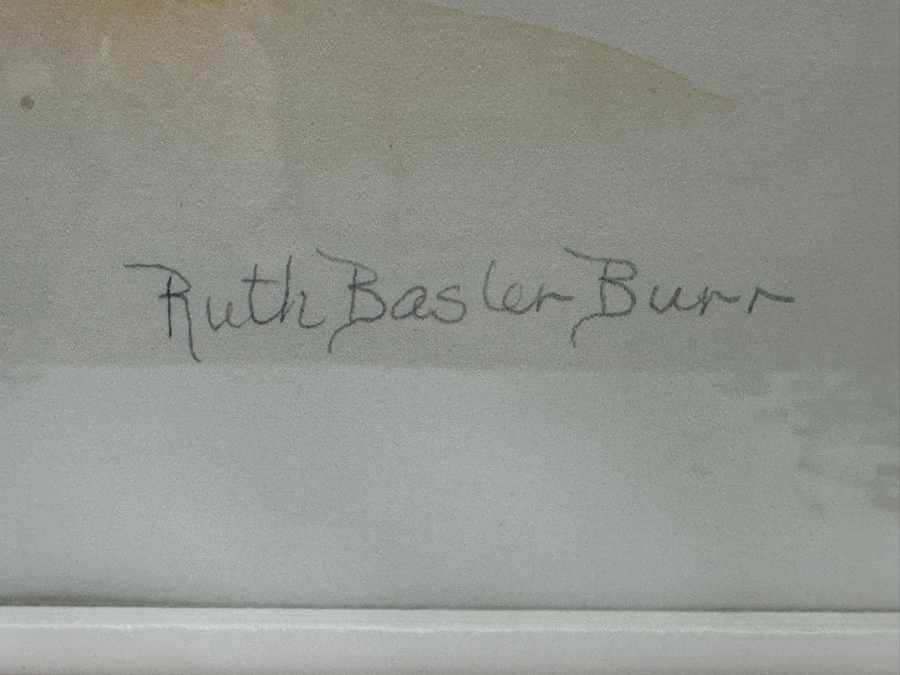 Ruth Basler Burr (B. 1932, American) Original Still Life Watercolor Painting 11 X 16 Framed 21 X 25 [Photo 6]