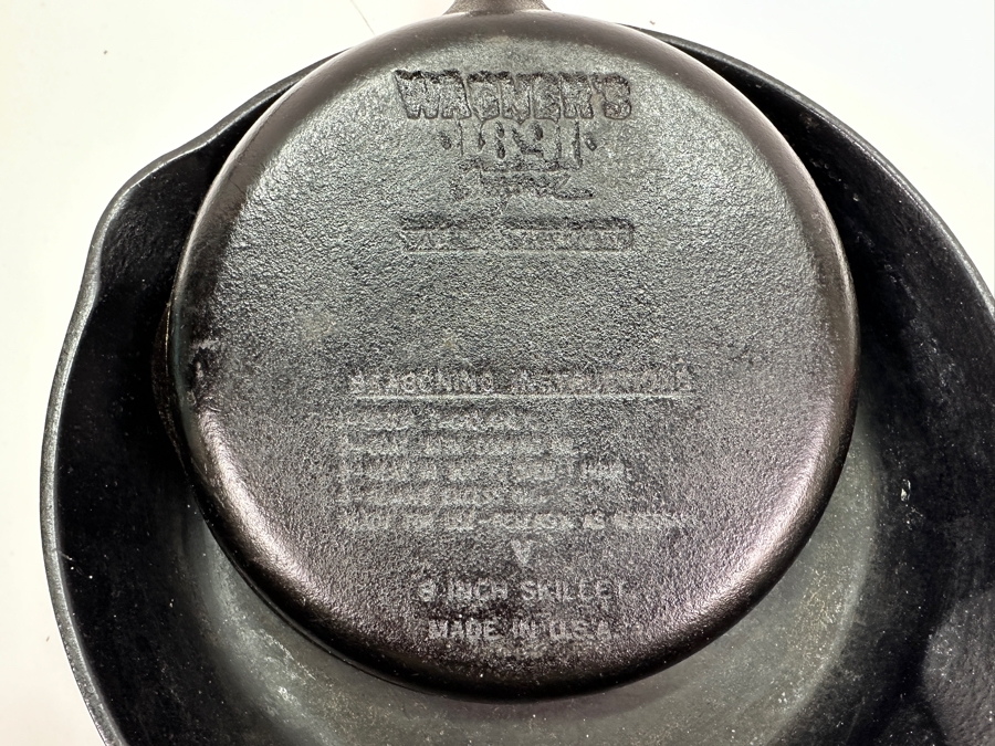 Set of (3) Wagner Cast Iron Pans 11'W, 8'W, 6.5'W [Photo 5]