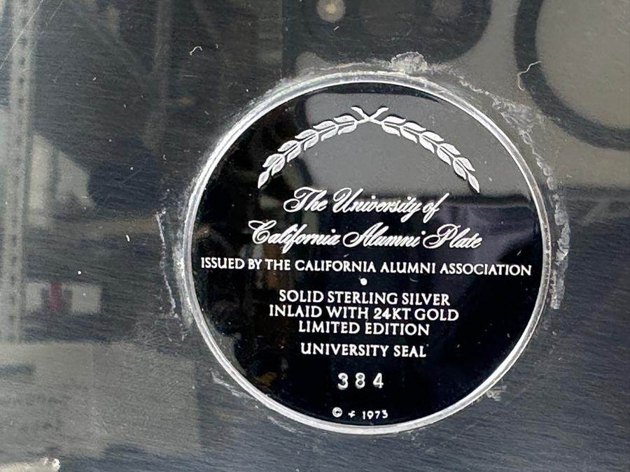 Sterling Silver With 24k Gold The University of California Alumni Plate Limited Edition University Seal 384 184.5g [Photo 5]