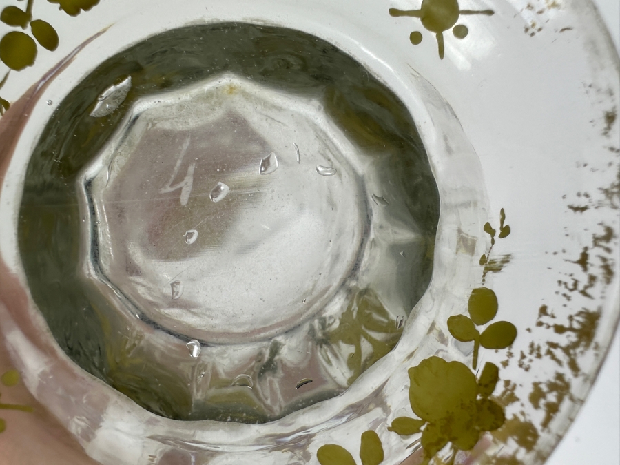 Antique French Saint Louis Crystal Glass Vase with Fine Gold Enamel Decoration 8'H [Photo 8]