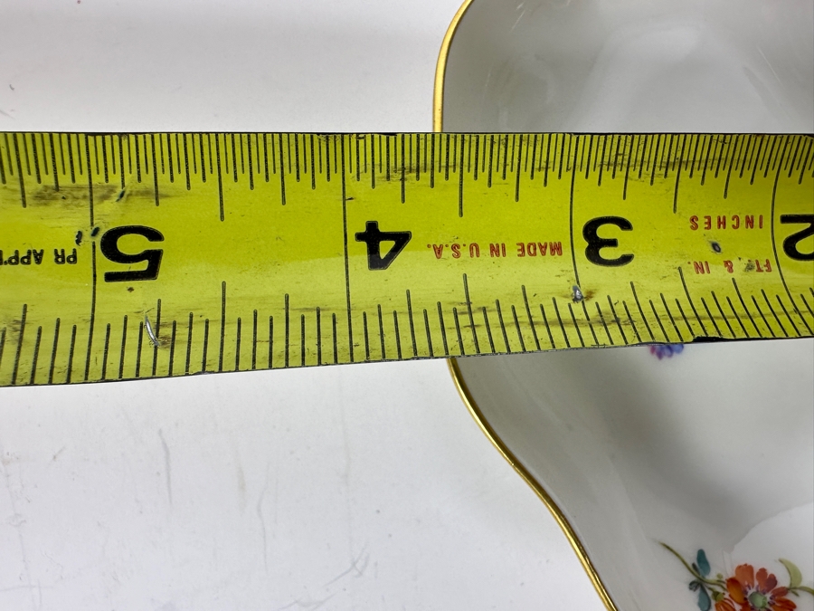 Meissen (Germany) Hand Painted Porcelain Plates with Gold Rim 6'W, 5'W x 3.75'D [Photo 8]