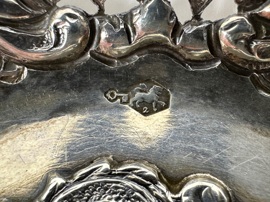 Antique Dutch Hallmarked 83.3% Silver Dish / Tray 78.8g [Photo 11]