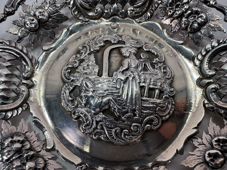 Antique Dutch Hallmarked 83.3% Silver Dish / Tray 78.8g [Photo 2]
