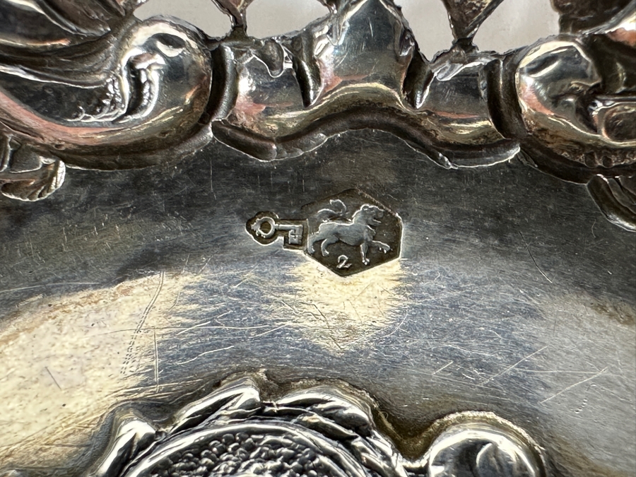Antique Dutch Hallmarked 83.3% Silver Dish / Tray 78.8g [Photo 12]