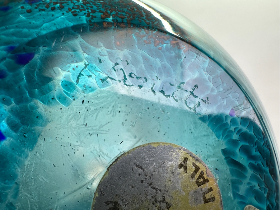 Murano Italian Art Glass Apple Artist Signed Bonetti 6W X 8.5H [Photo 8]