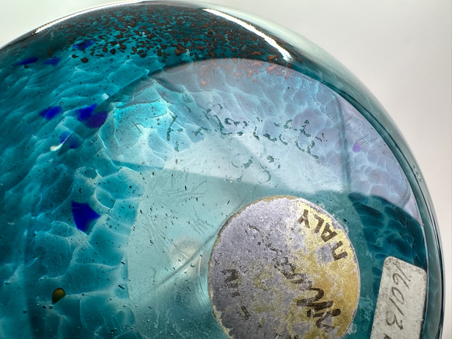 Murano Italian Art Glass Apple Artist Signed Bonetti 6W X 8.5H [Photo 7]