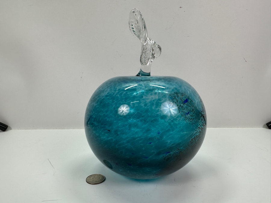 Murano Italian Art Glass Apple Artist Signed Bonetti 6W X 8.5H [Photo 4]
