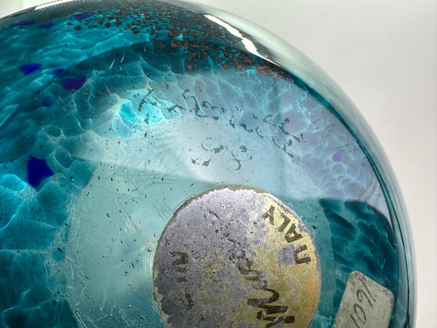 Murano Italian Art Glass Apple Artist Signed Bonetti 6W X 8.5H [Photo 9]