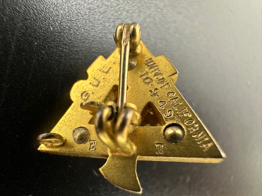 10K Gold 1949 Alpha Gamma Delta Sorority Pin University of California 4.5g [Photo 2]