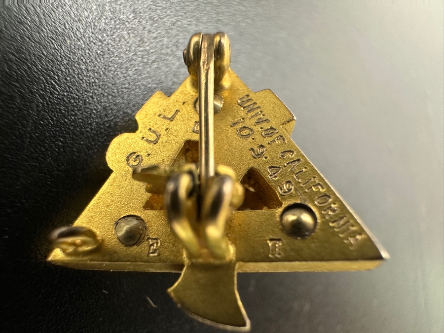 10K Gold 1949 Alpha Gamma Delta Sorority Pin University of California 4.5g [Photo 3]