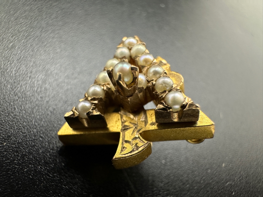 10K Gold 1949 Alpha Gamma Delta Sorority Pin University of California 4.5g [Photo 4]