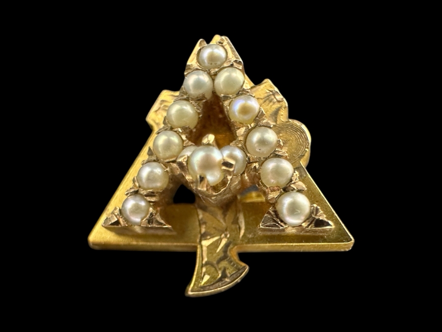 10K Gold 1949 Alpha Gamma Delta Sorority Pin University of California 4.5g