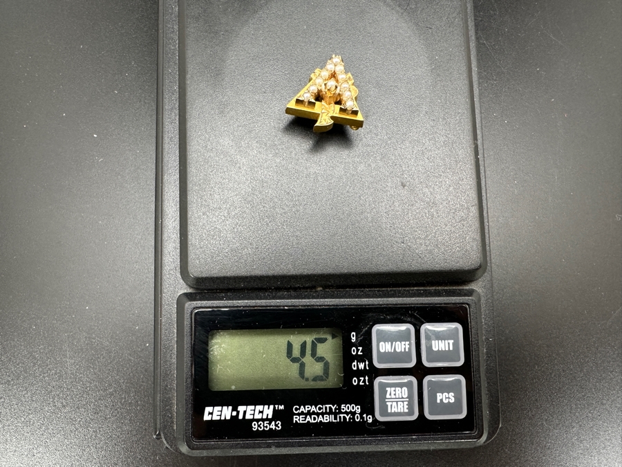 10K Gold 1949 Alpha Gamma Delta Sorority Pin University of California 4.5g [Photo 5]