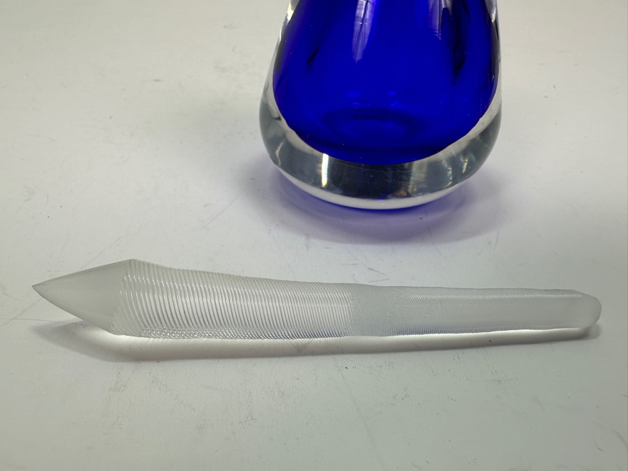 Signed Art Glass Perfume Bottle 4'H [Photo 2]