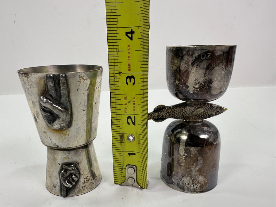 P.H.V. & Co Double Cocktail Jigger and Double Fish Jigger in Silverplate [Photo 11]