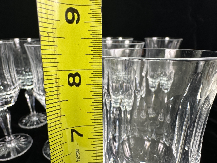 Set of (8) Old Galway Claret Wine Glasses with Star Cut Foot 8.25'H [Photo 6]