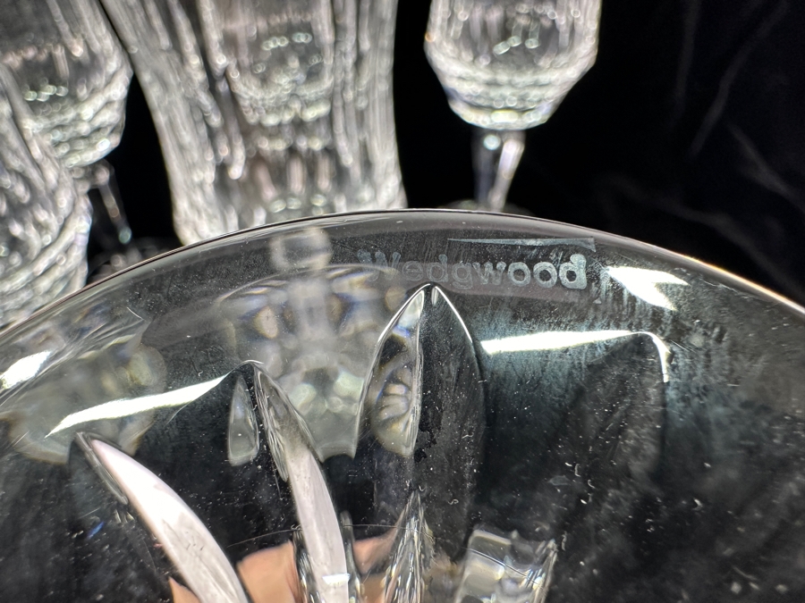 Set of (8) Old Galway Claret Wine Glasses with Star Cut Foot 8.25'H [Photo 5]