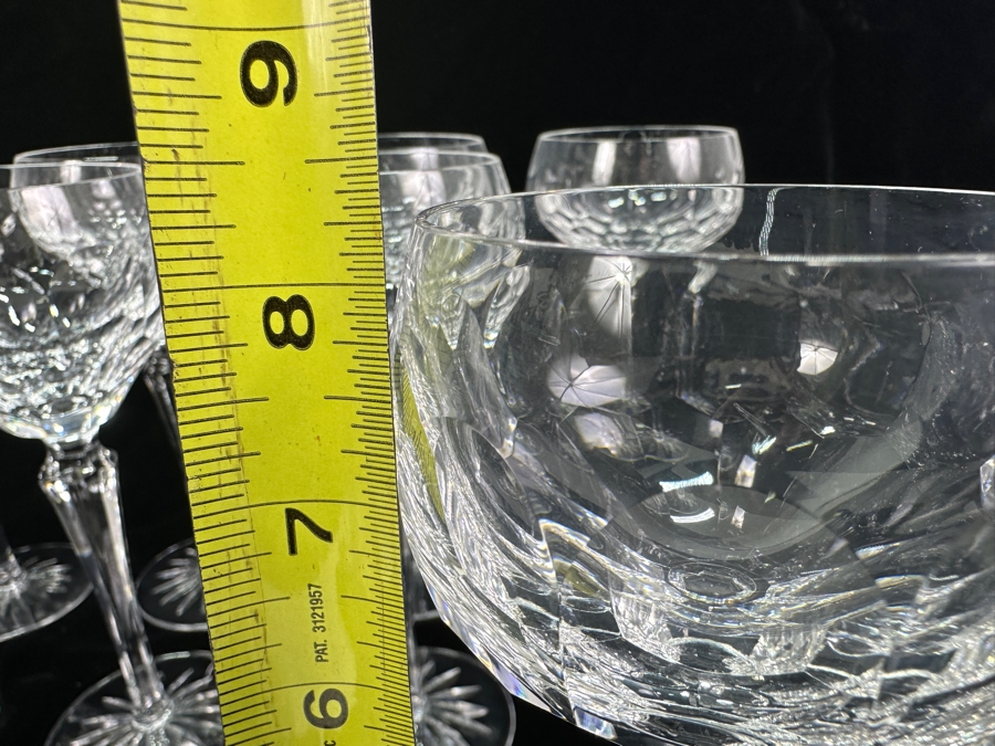 Set of (8) Old Galway Water/Wine Glasses with Star Cut Foot 8.25'H [Photo 8]