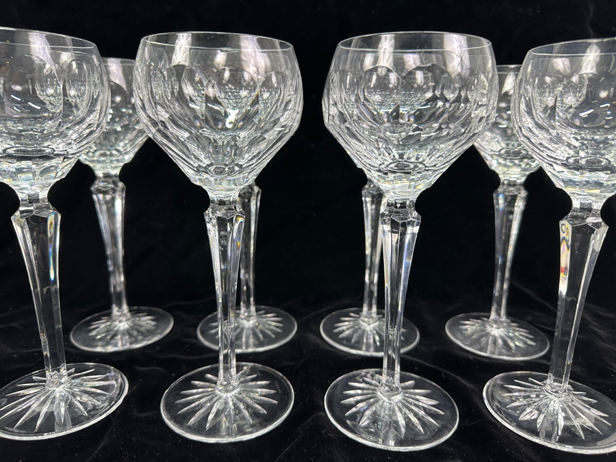 Set of (8) Old Galway Water/Wine Glasses with Star Cut Foot 8.25'H [Photo 4]