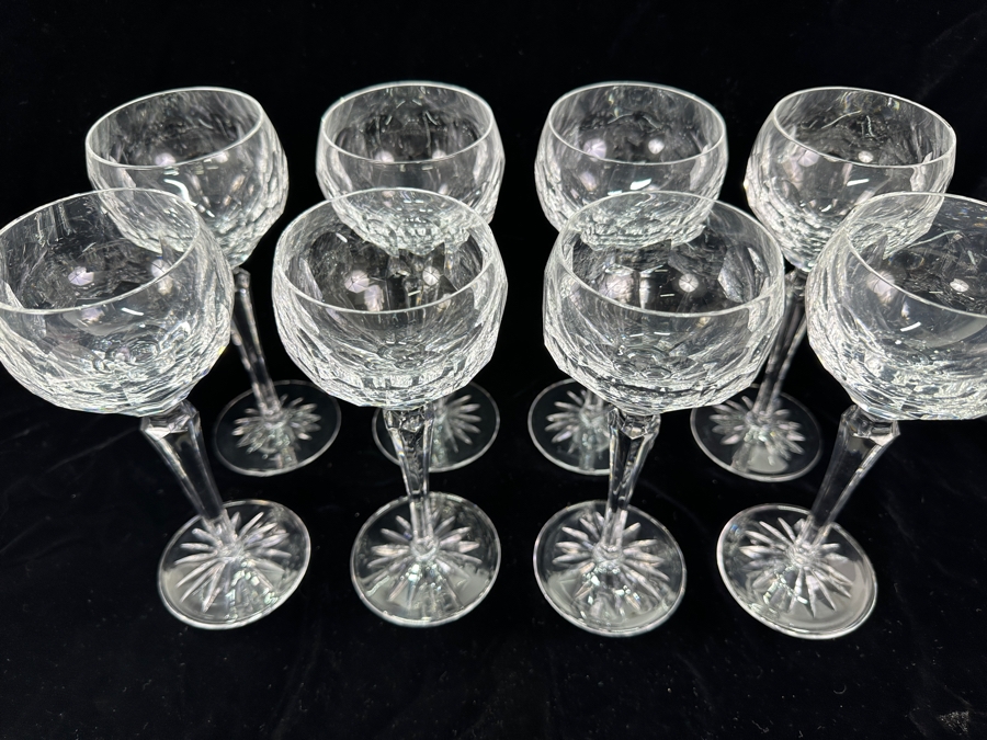 Set of (8) Old Galway Water/Wine Glasses with Star Cut Foot 8.25'H [Photo 5]