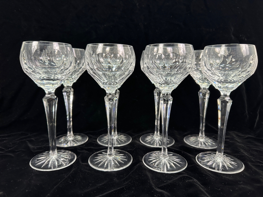 Set of (8) Old Galway Water/Wine Glasses with Star Cut Foot 8.25'H [Photo 3]