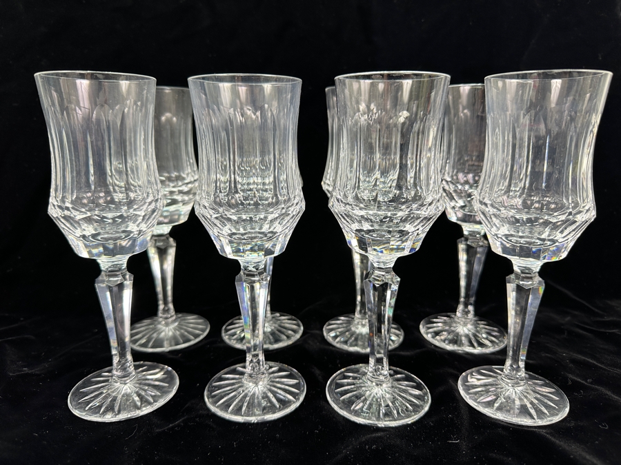 Set of (8) Old Galway Wine / Water Goblets with Star Cut Foot 7.25'H [Photo 2]