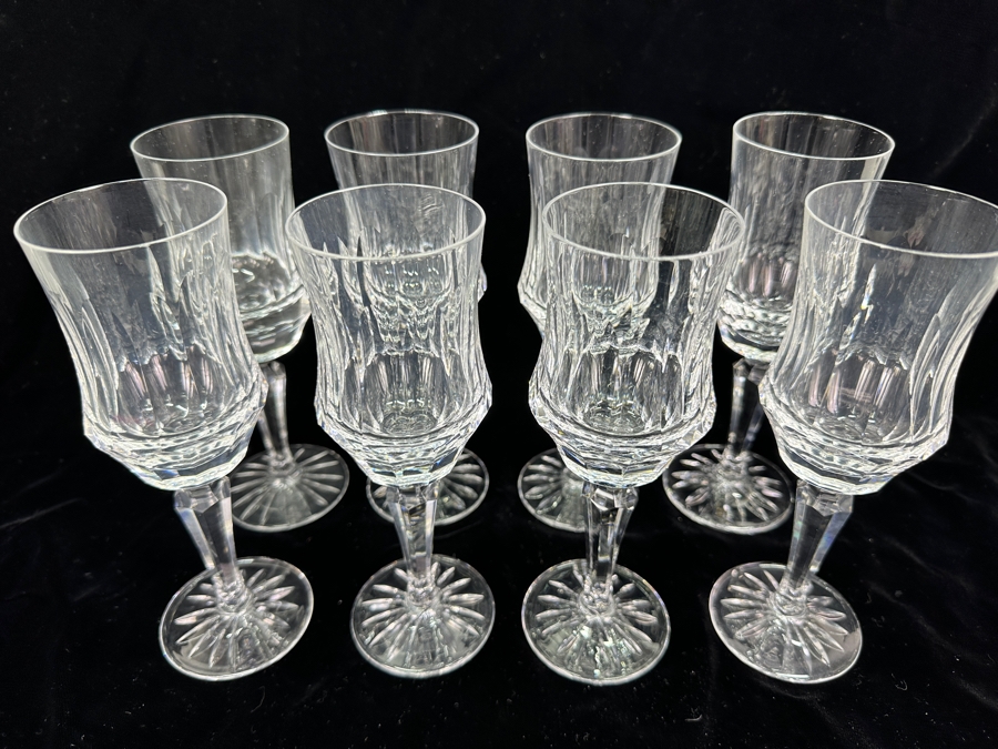Set of (8) Old Galway Wine / Water Goblets with Star Cut Foot 7.25'H [Photo 3]