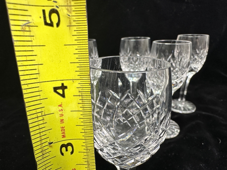 Set of (5) Cut Glass Crystal Cordial Glasses 4.25'H [Photo 6]
