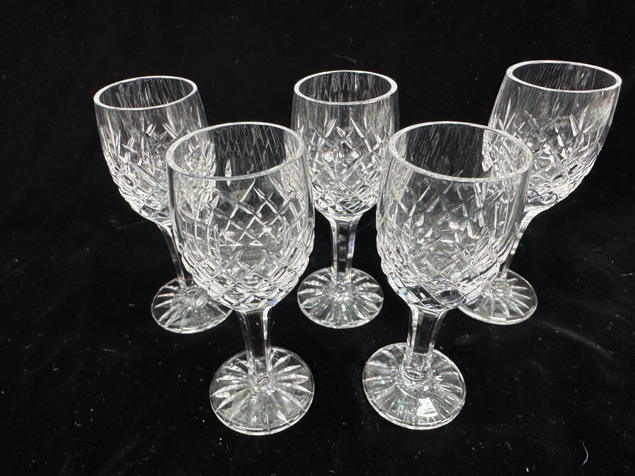 Set of (5) Cut Glass Crystal Cordial Glasses 4.25'H [Photo 3]