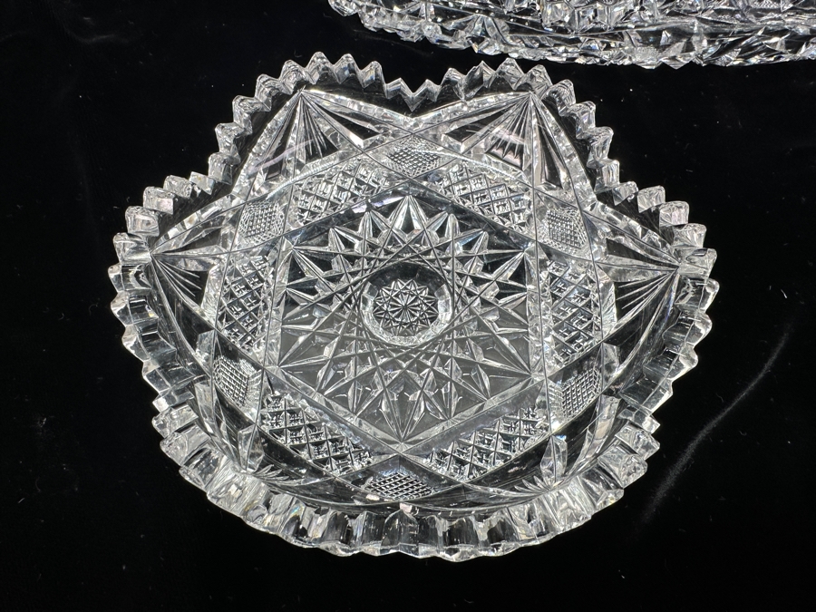 Set of (3) American Brilliant Cut Glass Dishes 11'W, 7'W, 5'W [Photo 4]