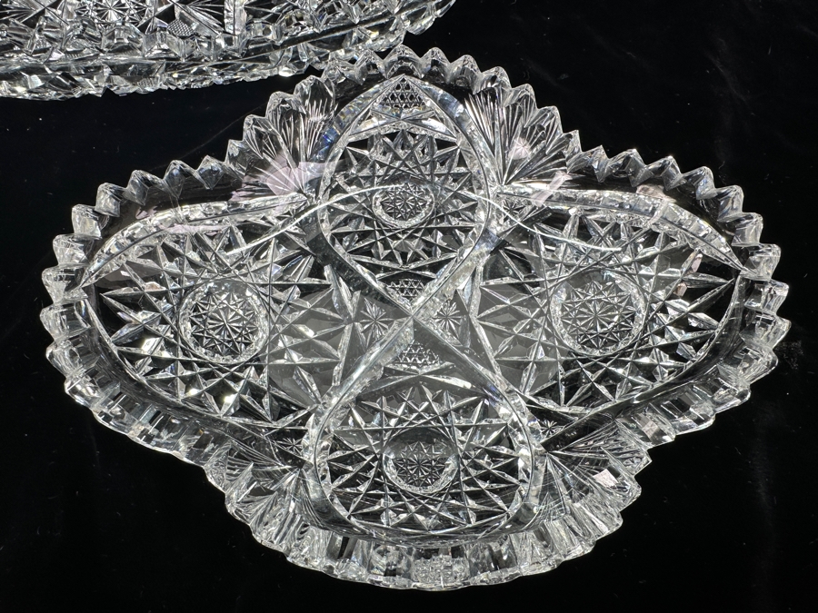 Set of (3) American Brilliant Cut Glass Dishes 11'W, 7'W, 5'W [Photo 5]