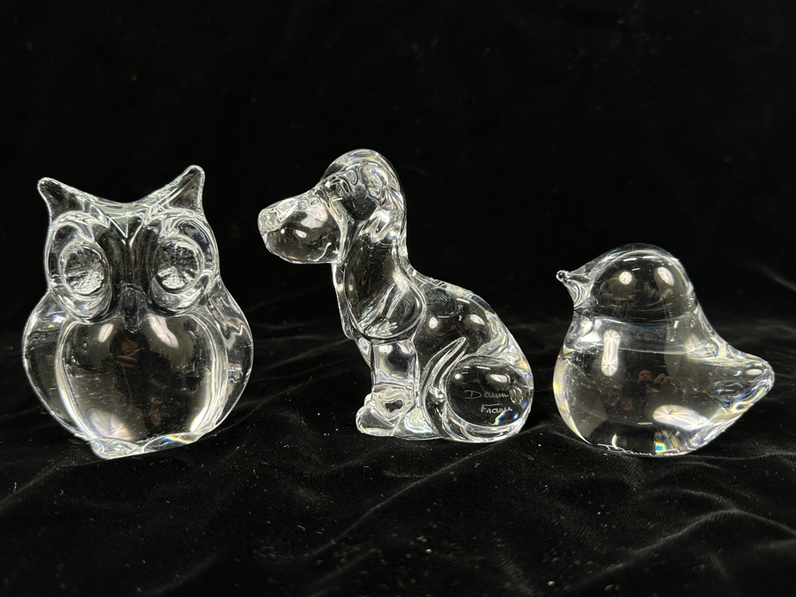 (3) Daum France Crystal Signed Animal Figurines 3-4'H [Photo 10]